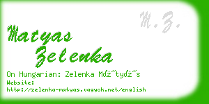 matyas zelenka business card